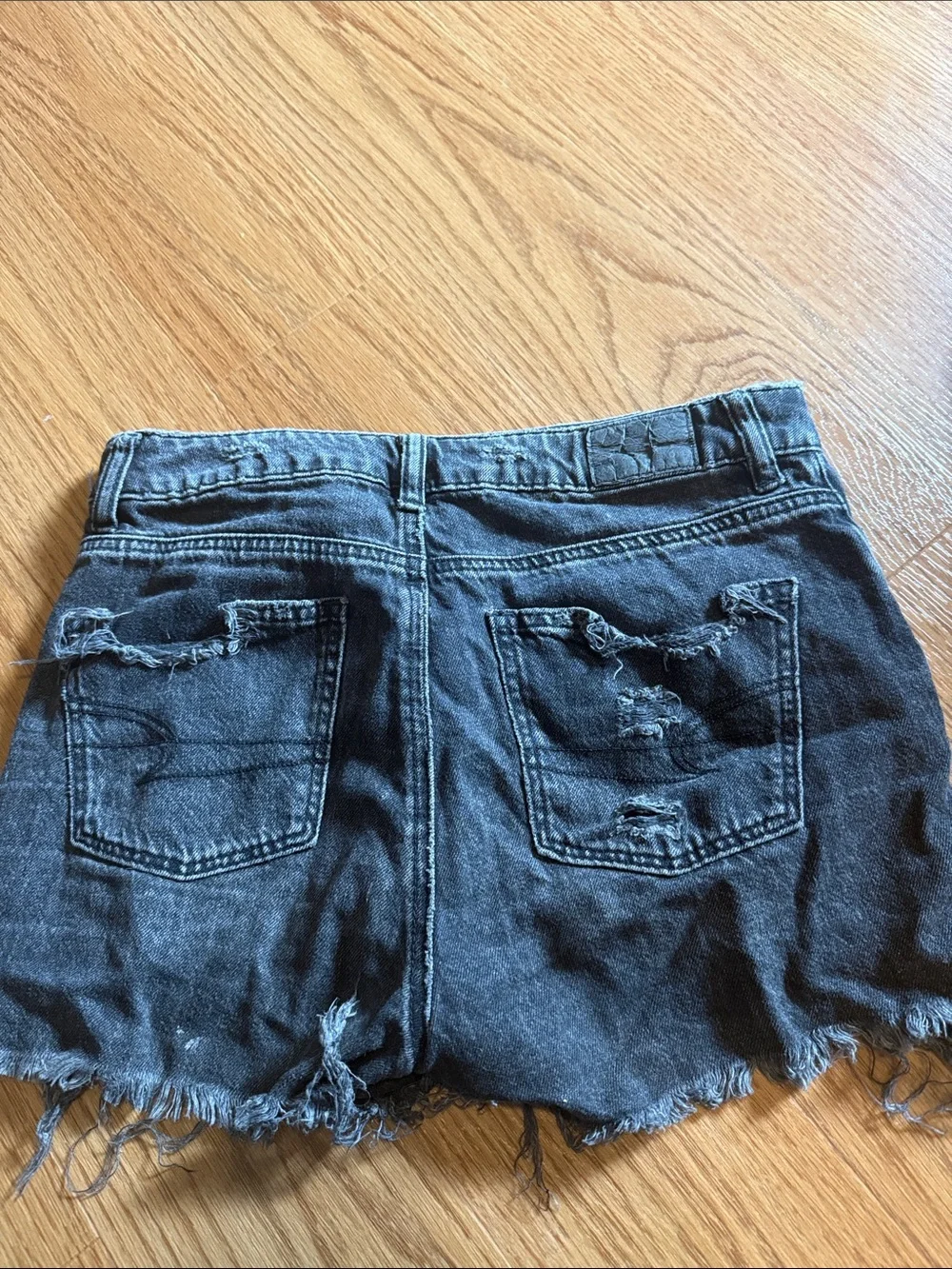 Angel Black Washed Denim Shorts